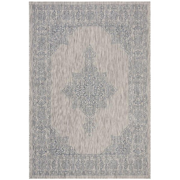 9 x 12 ft. Courtyard Rectangle Power Loomed Traditional RugGrey & Navy, Safavieh, Mfr#: CY8232-36812-9